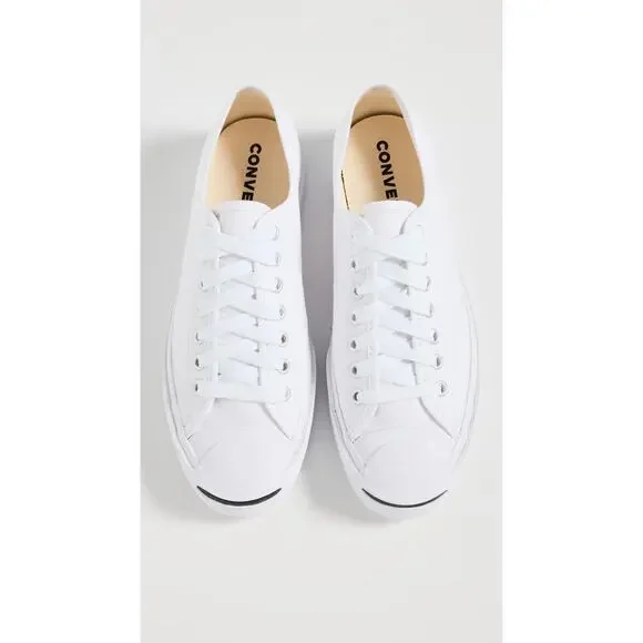 NWT Converse Jack Purcell Canvas Unisex Sneakers White/White/Black 8.5W/7M